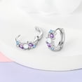 thumbnail image 3 of MULA Sparkling 925 Sterling Silver Hoop Earrings 5A Zircon Opal for Women Jewelry Gift, 3 of 5