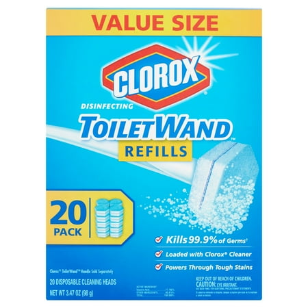 Clorox ToiletWand Disinfecting Refills 20 Disposable Cleaning Heads Value Size 3.47oz