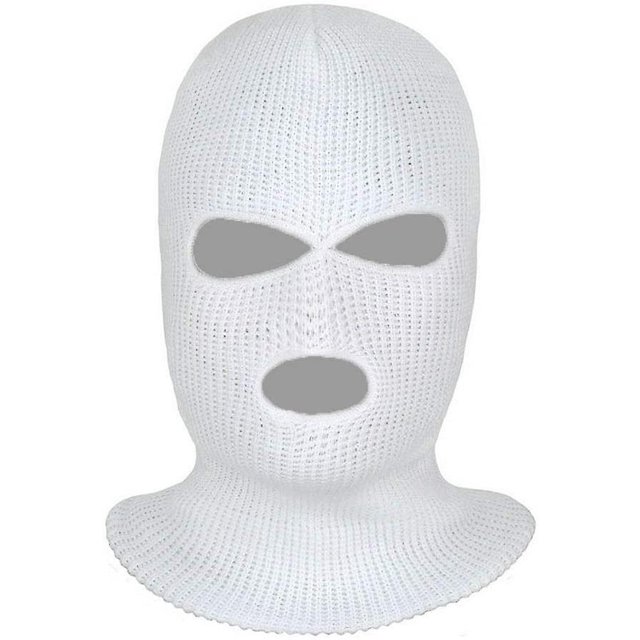 Bufanda de 3 orificios Escudo facial A prueba de viento Invierno Cálido con 3 orificios Blanco para montar en frío Deportes Motocicleta Invierno Cubierta de cara completa Knit Sk