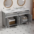 thumbnail image 4 of 60'' Bathroom Vanity Set with Ceramic Sink (Separate), Free Standing Single Vanity Set with Soft Closing Doors, Modern Style, Grey, 4 of 9
