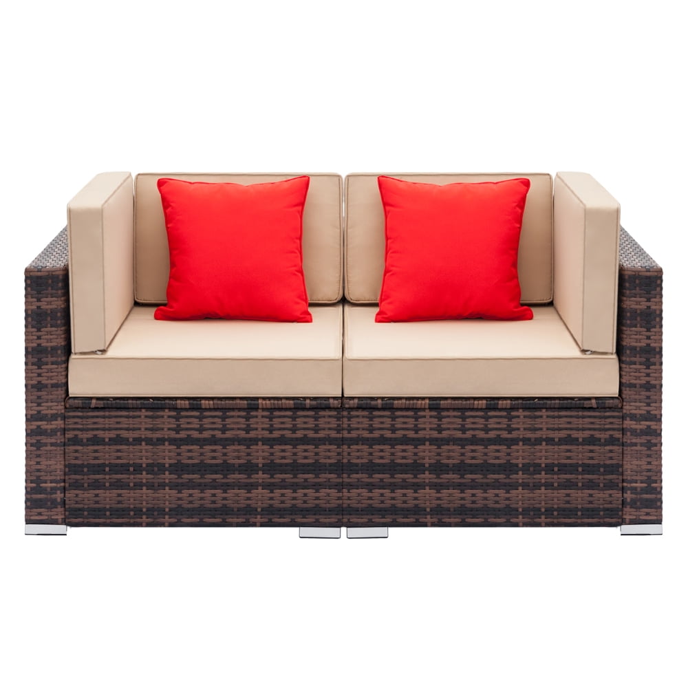 Lowestbest Outdoor Rattan Sofa, Patio Wicker Sofa Sets for Backyard (2Pcs Corner Sofas) Lowestbest Outdoor Rattan Sofa, Patio Wicker Sofa Sets for Backyard (2Pcs Corner Sofas)