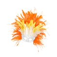 thumbnail image 2 of Tocado de plumas para disfraz, máscara de plumas, tocado decorativo para cosplay Naranja, 2 of 9