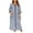 Blue, variant on SCSAlgin Zipper Front Plaid Robes Women House Coat Half Sleeve Loungewear Long Nightgown with Pockets
