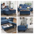 thumbnail image 3 of LINSY HOME 46" Large Ottoman with Storage, Ottoman Coffee Table, Upholstered Storage Bench for Living Room, Bedroom or Entryway, Blue, 3 of 8
