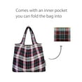thumbnail image 4 of Wrapables Foldable Tote Nylon Reusable Grocery Bag (Set of 2), Red Plaid, 4 of 5