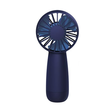 

ABS Portable Fan Brushless Motor Battery Powered Rechargeable Type-C Charging 3 Gear Adjustable Low Noise Cooler with Lanyard Blue