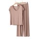 thumbnail image 1 of TaTaai Loose Solid Color T-shirt Pants Pajama Set, Women's Thick Warm Design, All Season Casual Home Work Outfit, Cold Gentle Wash, Line Dry Option Gift, 1 of 6