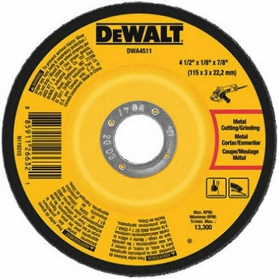 DEWALT DWA4511 Metal Grinding Wheel, 4-1/2-Inch x 1/8-Inch x 7/8-Inch