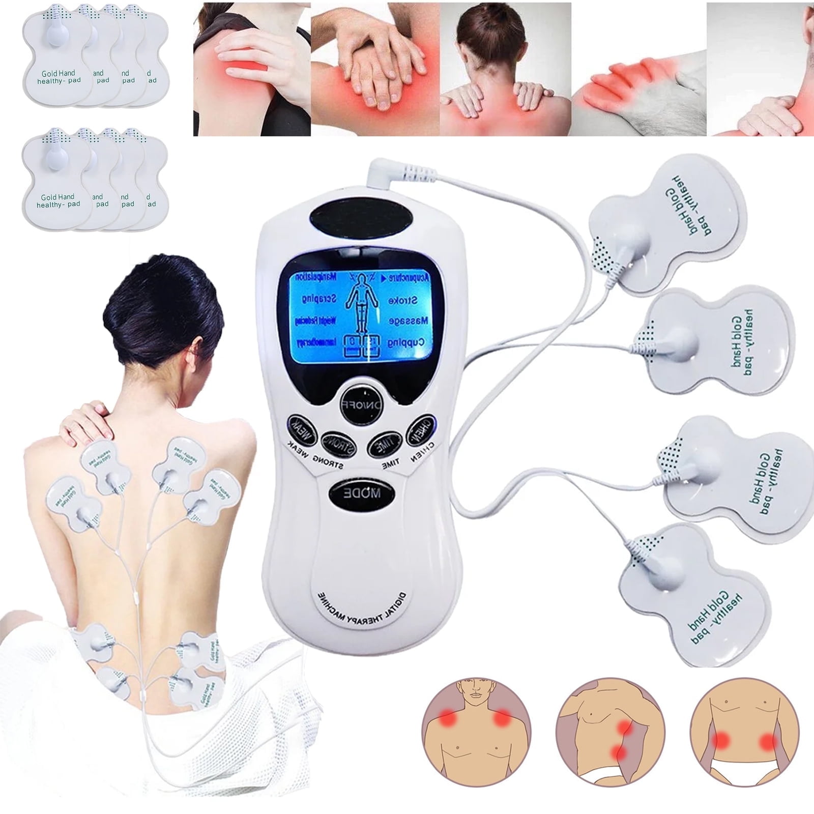 OhhGo TENS Electronic Pulse Massager for Electrotherapy Pain - TENS Unit by OhhGo for Pain Relief