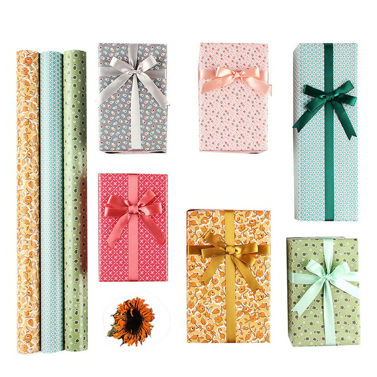 Wrapping Paper Sheets,Birthday Wrapping Paper Included 6 Pcs Gift Wrap  ,Ribbon Present