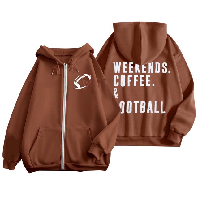 WEAIXIMIUNG Chandail pour Femmes Graphique Mignon Chandail à Capuche de Sport Décontracté pour Femmes à la Mode Imprimé Rugby à Fermeture Éclair à Manches Longues avec Poche et Cordon (4)