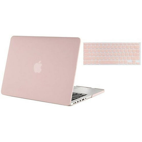 Mosiso Retina 13-Inch 2 in 1 Soft-Touch Plastic Hard Case and Keyboard Cover for MacBook Pro 13.3" with Retina Display A1502 / A1425 (No CD-ROM Drive), Rose Quartz