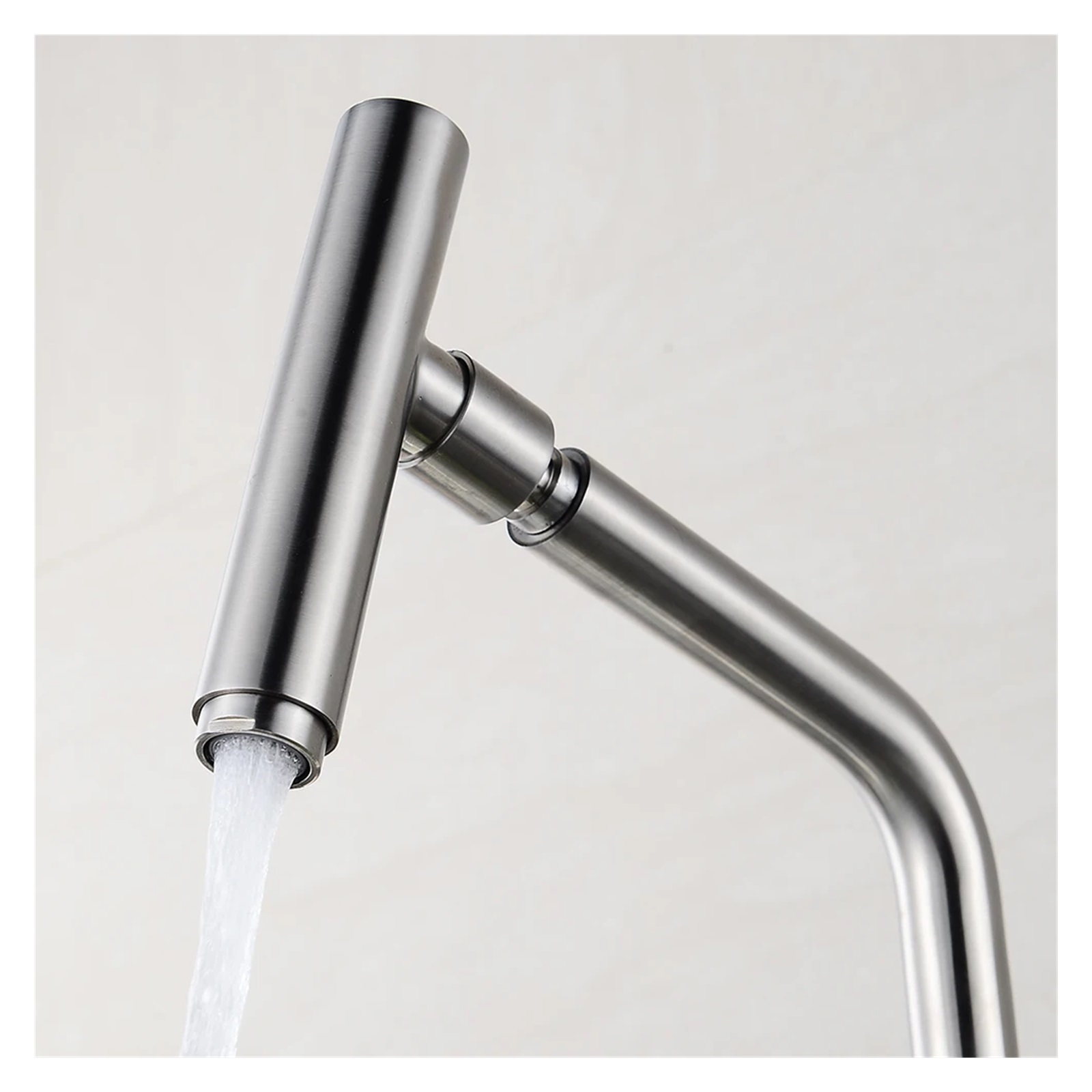 304 Stainless Steel Rotary Kitchen Faucet, Hot And Cold Lead Free Drawing Wash Basin Sink 360 Swivel Mixer ,Easy to Install