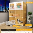 thumbnail image 5 of Happyhtes All-in-One Cat House, Large Indoor Cat Cage with Cat Bed, Scratching Board, and Litter Box, Multi-Functional Cat Condo for 1-2 Cats (yellow), 5 of 9