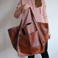 thumbnail image 4 of Bolso de mano retro de nicho simple grande de cuero suave de gran capacidad bolso de mano portátil para mujer, 4 of 6
