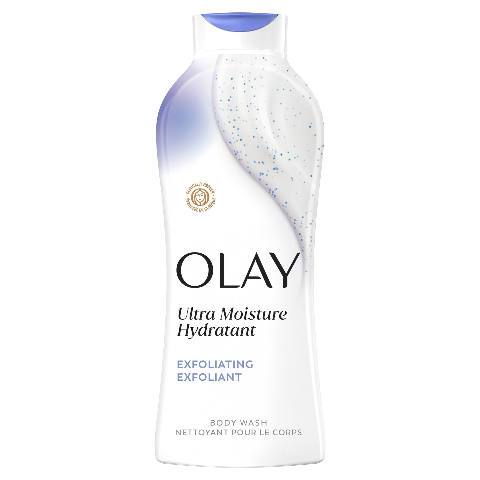 Olay Ultra Moisture Body Wash, Exfoliating, Vitamin B3 & Hyaluronic Blend, 22 FL OZ
