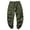 a-Army Green3786, variant on Mens Solid Color Cargo Jogger Pants Elastic Waist Drawstring Multiple Pockets Contrast Color Straps Lightweight Casual Trousers For Street Daily Wear Fashionable Bottoms