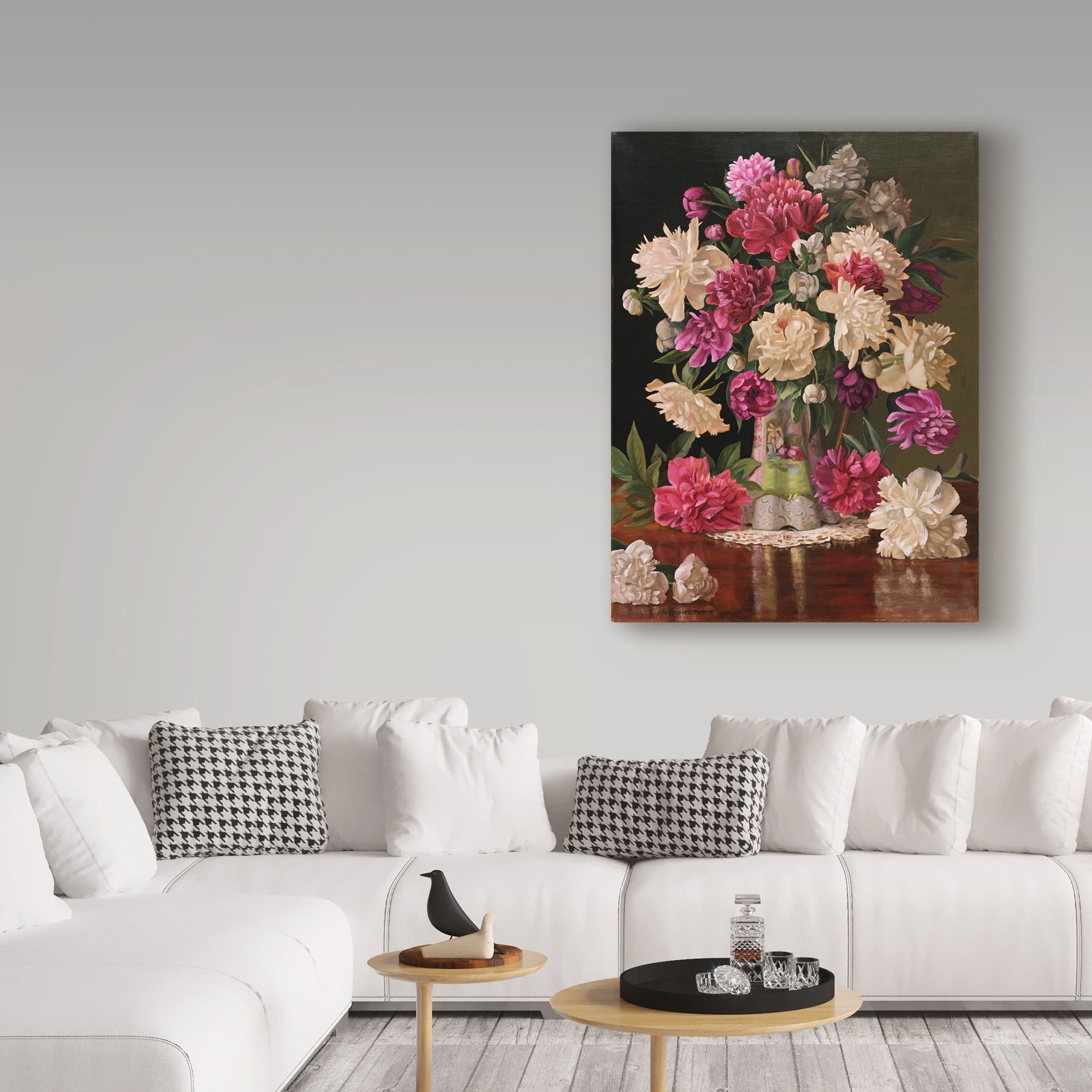 Trademark Fine Art 'Red And White Peonies' Canvas Art by Christopher Pierce