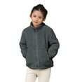 thumbnail image 3 of adviicd Kids Jacket Girls Varsity Jacket Kids Tweed Letterman Jackets Baseball Outerwear Stripe Trim Contrast Sleeve School Coats (Dark Gray,3-4 Years), 3 of 5