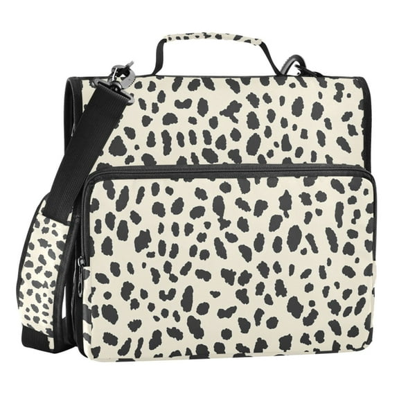 ALAZA Zipper Binder Leopard Beige 3 Ring Trapper Keeper File Folder Organizer Bag