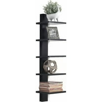 Proman Products - Mounted Spine Bookshelf, Wall Mounted Shelves, Spine Book Tower (Black)