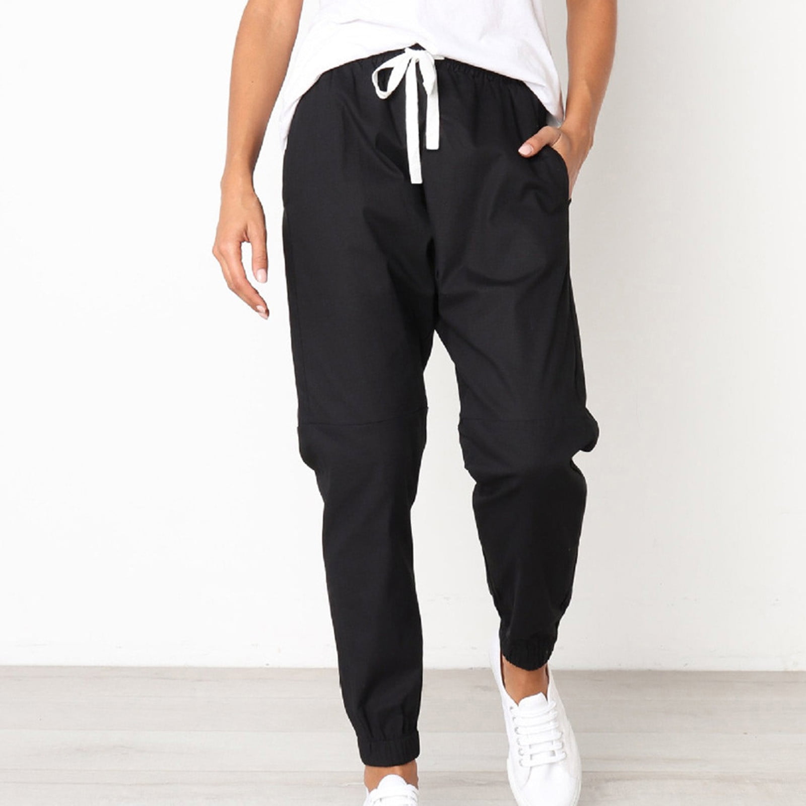 Women's Camo Sweatpants - Barrel Leg, High Waist, Drawstring, Casual Lounge Pants With Pockets