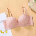 thumbnail image 2 of 1/2 cup thin lace bra women's adjustable upper support gathered underwear, 2 of 6