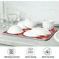 thumbnail image 7 of Red Background Snowflakes Dish Drying Mat for Kitchen Counter, Absorbent Reversible Dish Draining Mat,Rack Pad for Countertop, 18 x 24 Inches, 7 of 7