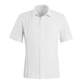 thumbnail image 1 of Camisa casual de manga corta con botones para hombre, con botones, para verano, playa, ajuste regular, cuello de lanza de algodón, 1 of 8
