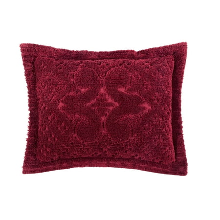 Standard Ashton Collection 100% Cotton Tufted Unique Luxurious Medallion Design Pillow Shams Burgundy - Better Trends