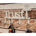 thumbnail image 6 of Cast Iron Rustic White Le Fleur Cross with Trust Letters Sign 4 Pegs Wall Hooks, 6 of 6