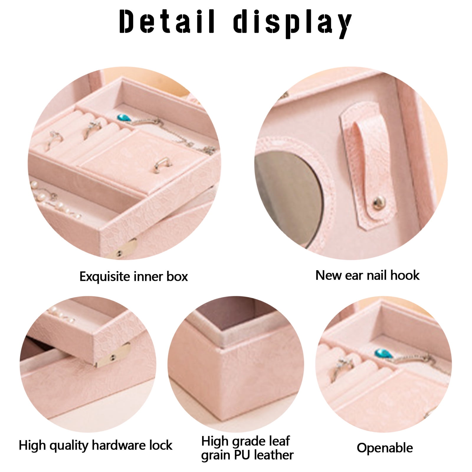 Jubipavy Jewelry Box With Lock And Mirror Jewelry Organizer Storage Case With 2-Layers Display For Earrings Bracelets Rings Watches