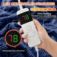 thumbnail image 4 of Biwat-Flannel Heated Throw Blanket Fast Heat Soft Sherpa Electric Blanket for Sofa Couch 10 Levels Heating Setting Controller, 1/2/4/6/8H Auto Shut Off Settings, Machine Washable, 50" x60", Navy, 4 of 4