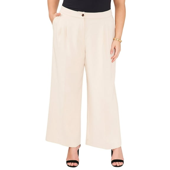 Vince Camuto Plus Size High-Rise Wide-Leg Pants - Clay, Size 24W