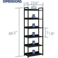 thumbnail image 4 of Bookshelf, 6 Tier Bookshelves, Home Office Bookcase Shelf Storage Organizer, Free Standing Storage Shelving Unit for Bedroom, Living Room and Home Office, Black, 4 of 13