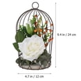 thumbnail image 2 of Linaichen Hanging Birdcage 1Pc Hanging Bird Cage Adornment Party Simulation Rose Flower Rack Decor (White), 2 of 8