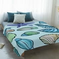 thumbnail image 4 of Teal Conch Coastal Blanket Soft Cozy Warm Throw Blanket for Couch, Plush Fuzzy Flannel Fleece Blankets for Sofa, Summer Beach Shell Starfish Ocean Bed Blankets Lightweight Gifts for Women, 40"x50", 4 of 9