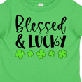 thumbnail image 4 of Inktastic Blessed and Lucky 4 Leaf Clovers St. Patrick's Day Boys or Girls Toddler T-Shirt, 4 of 5