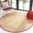 thumbnail image 4 of Safavieh Natural Fiber Jovana Solid Area Rug, Maize/Burgundy, 4' x 4' Round, 4 of 13