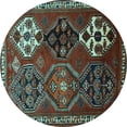 thumbnail image 1 of Ahgly Company Indoor Round Persian Light Blue Traditional Area Rugs, 7' Round, 1 of 4