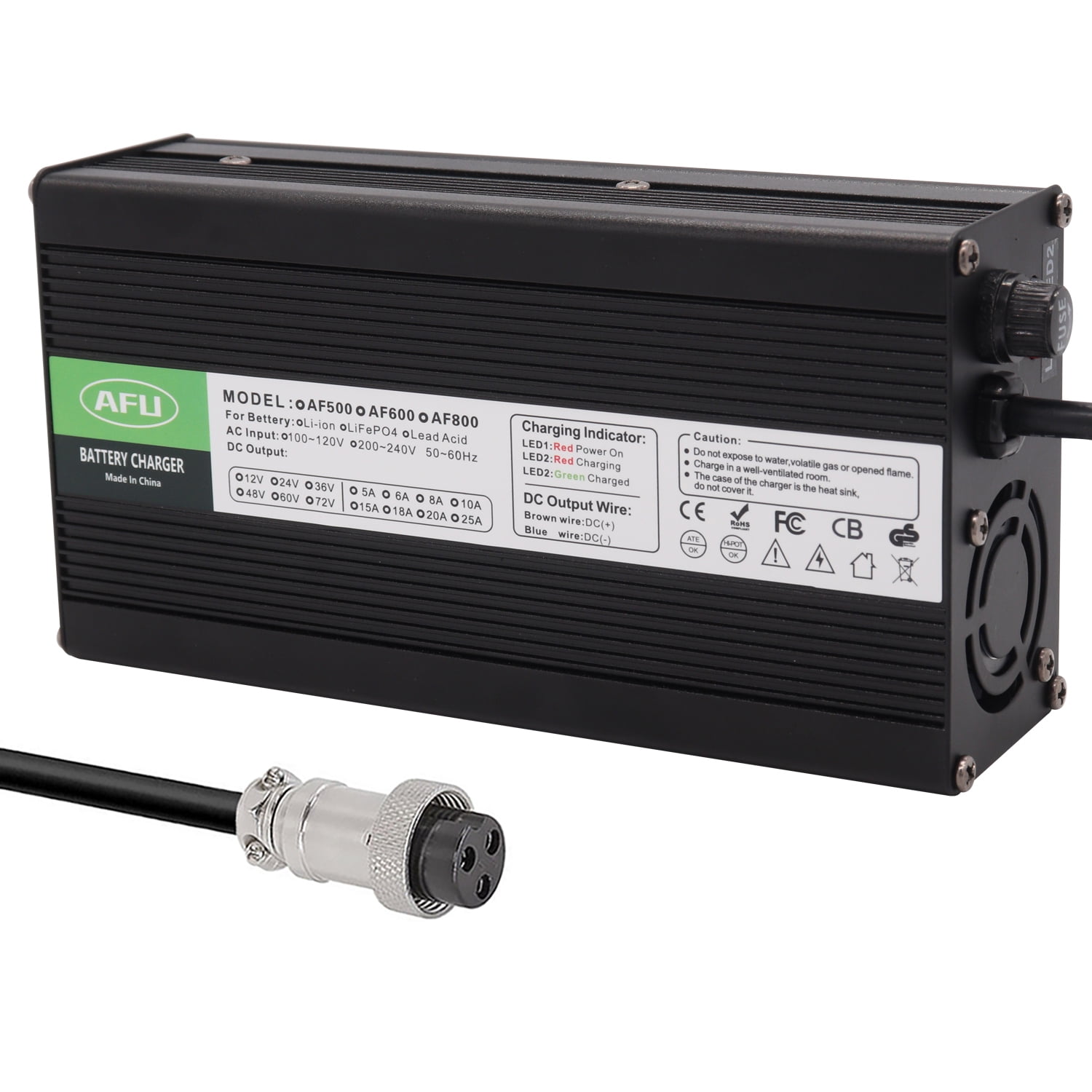 84V 5A Charger 20S 72V 74V Li-ion Battery Smart Charger Lipo/LiMn2O4/LiCoO2 battery Charger With Fan Aluminum Case