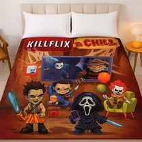 Plush Queen Size Horror Movie Blanket - Extremely Soft - KILL FLIX
