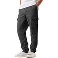 thumbnail image 2 of Men Jogger Pants Drawstring Waist Relaxed Fit Tapered Leg Cargo Style Elastic Cuffs Multiple Pockets Design, 2 of 5