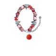 thumbnail image 2 of Resin Basketball Red Christmas Bead Bracelet, 2 of 4