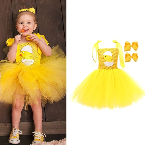 Toddler Easter Outfits Girl Sleeveless Tutu Tulle Dresses and Headband Set Dress up Party Outfit Girls Outfit 2-3 Years