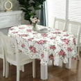 thumbnail image 3 of Oval Tablecloth 60 x 84 Inch, Red Flower Tablecloth for Oval Table, Fabric Wrinkle Free Washable Waterproof Floral Tablecloth Oval Table Cloth for Dining Room Table, 3 of 6