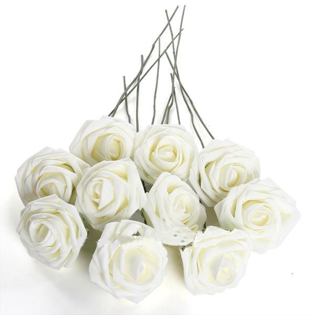 12 x Luxury Colourfast 4.5cm Artificial Foam Roses Bridal Wedding Bouquet 