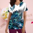 thumbnail image 2 of Dvkptbk Tops Womens Mode Femmes à Manches Courtes V-Cou Tops de Travail Impression Uniforme avec Chemisier de Poche Tops, 2 of 4