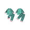 thumbnail image 2 of RUINIXCW Girl Christmas Pajama Set Printed Fuzzy Trim Long Sleeve Button Tops Pants, 2 of 9