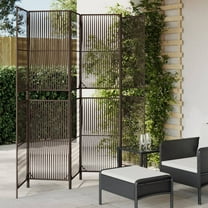 vidaXL Room Divider 6 Panels Brown Poly Rattan
